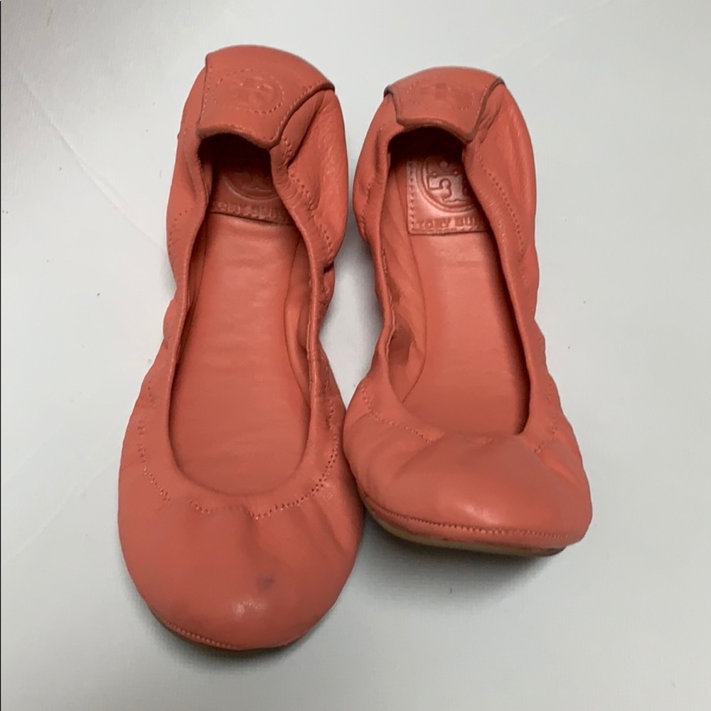 Tory Burch salmon leather flats